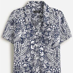 J. Crew Navy and White Floral Top